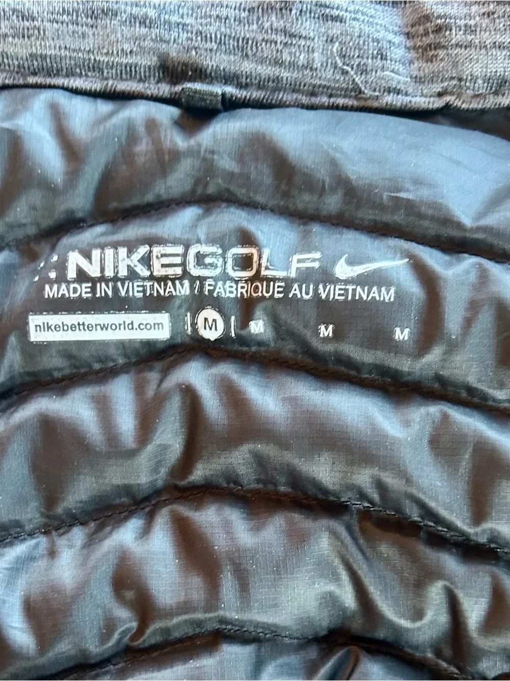Nike Golf Aeroloft Black Quilted Puffer Jacket Sz M EUC
